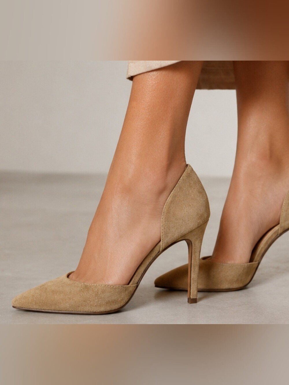 IRO Taupe Tan Suede Leather Pointed-Toe D'Orsay Pumps EU 36/US 5.5